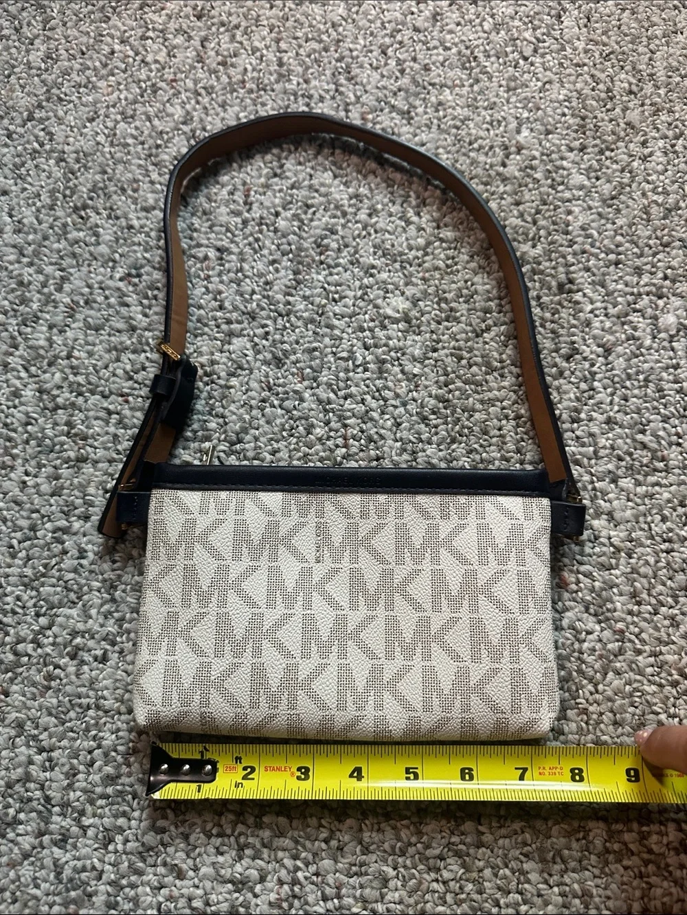 Michael Kors Cream MK Monogram Mini with Black Trim